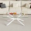 39.37" Rectangular Clear Tempered Glass Coffee Table with Gold Metal Legs, Modern Stylish Design for Living Room, Office, and Guest Room - 2 of 4