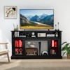 Tangkula TV Stand w/LED Lights & Remote Control Storage Cabinets & Adjustable Shelves - 2 of 4