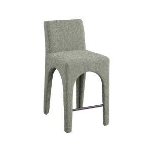 Meridian Furniture,Gramercy Green Linen Textured Fabric Stool - 1 of 4