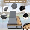 5 Level Adjustable Outdoor Patio Chaise Lounge,Patio Chaise Lounge With Wood Side Table And Cushion,Lounge Chair Outdoor -Maison Boucle - 3 of 4