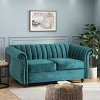 Glenmont Modern Glam Channel Stitch Velvet Loveseat with Nailhead Trim - Christopher Knight Home - 2 of 4