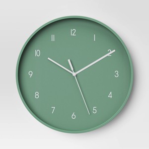 12" Wall Clock Green - Room Essentials™ - 1 of 3