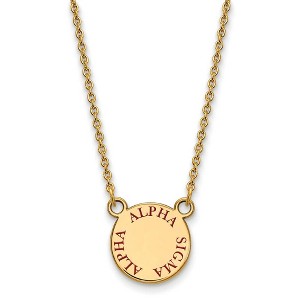 Black Bow Jewelry 14k Yellow Gold Plated Sterling Silver Alpha Sigma Alpha Greek Life Necklace 18 Inch - 1 of 4