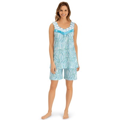 Collections Etc Paisley Print Short Set