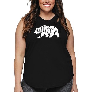LA Pop Art Women's Word Art Tank Top - California Bear - 1 of 4