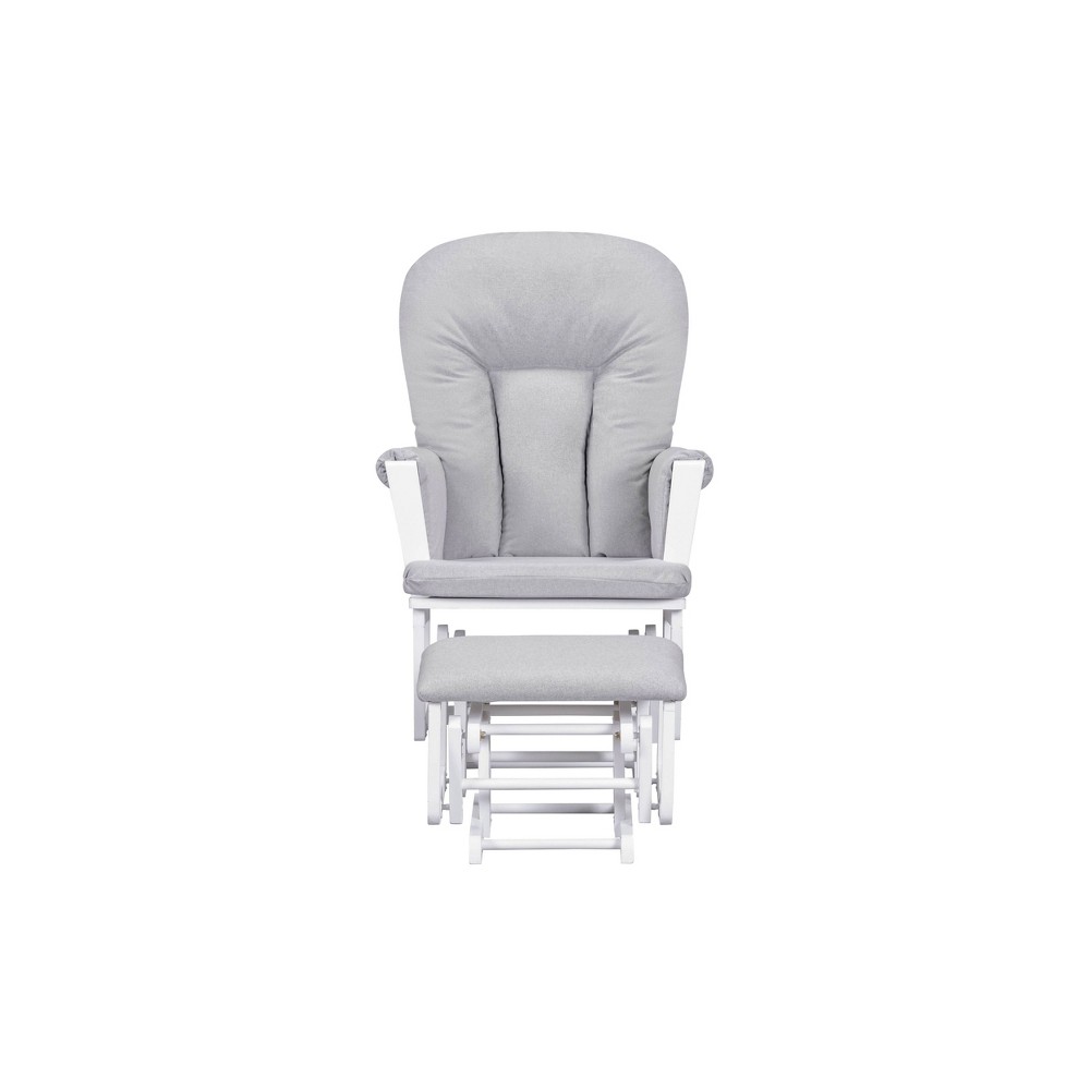 Photos - Garden Furniture Suite Bebe Contempo Wooden Glider/Ottoman - White Wood/Dove Gray