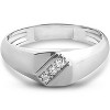 Pompeii3 Mens 1/10ct White Gold Diamond Flat Classic Anniversary Band 10K - 4 of 4