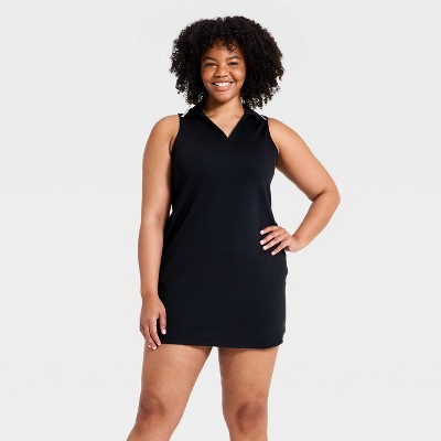 Женские платья All In Motion Women's Airy Sleek Collared Dress - All In Motion™ Jet Black M — фото 4