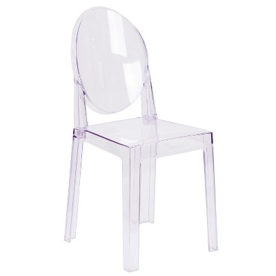 Flash Furniture Ghost Chair With Oval Back In Transparent Crystal Target