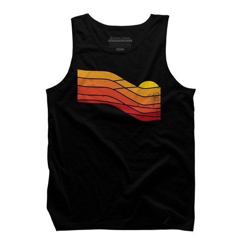 Men's Design By Humans 70s Retro Sunset By Vanphirst Tank Top - Black - 2X  Large