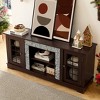 PAGED TV Stand with 18" Fireplace, Faux Stone Entertainment Console with 2-Door Storage & Adjustable Shelves, TV Stands for Living Room - 2 of 4