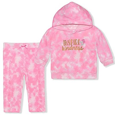 Nannette Girl's 2 Pack Graphic Printed Pullover Hoodie And Jogger Pants ...