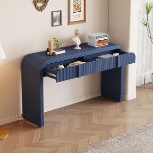 NicBex Modern Console Table with Storage Drawers,Fluted Entryway Table with Rounded Silhouette,Foyer Tables for Entryway,Living Room - 1 of 4