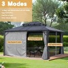 Durable Double-Roof Outdoor Gazebo with UV-Resistant Polycarbonate Top, Mosquito Netting, and Sturdy Aluminum Frame for All-Weather Use-Coolbibila - 2 of 4