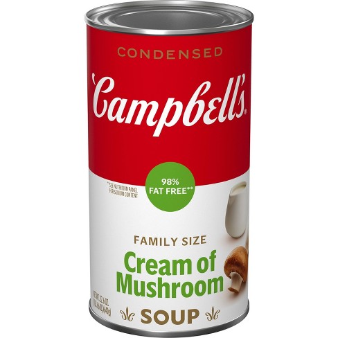Campbell's Condensed 98% Fat Free Family Size Cream Of Mushroom Soup - 22.6oz - image 1 of 4