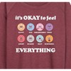 Women's - Instant Message - Its Okay To Feel Everything Lightweight French Terry Wide Neck Long Sleeve Graphic Shirt - 2 of 4