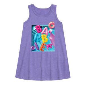 - Barbie - Summer Pool Floaties Graphic Sleeveless Aline Dress - 1 of 2