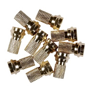 RCA VH5910R Gold-Plated RG Twist-on F-Connectors, 10 Count - 1 of 4