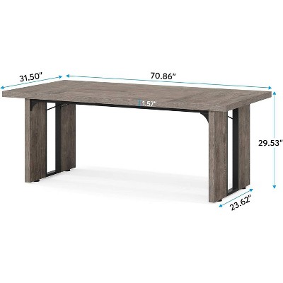 70.9" Gray Reclaimed Wood Farmhouse Dining Table