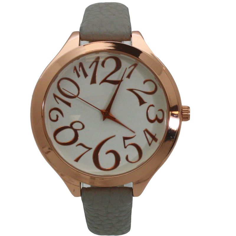 Olivia Pratt Artistic Numeral Leather Strap Watch, 1 of 6