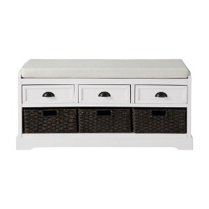 NicBex Modern 44" Storage Bench with 3 Drawers and 3 Baskets for Entryway and Living Room - 1 of 4