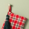 21" Vintage Plaid Woven Stocking Red - Hearth & Hand™ with Magnolia - 3 of 3