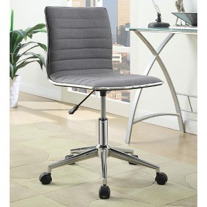 Grey and Chrome Armless Office Chair with Casters - 1 of 4