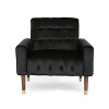 CAVINAS Modern Accent Chair with Pull-Point Backrest and Solid Wood Frame, Upholstered Leisure Chair for Living Room, Bedroom or Dining Space - 2 of 4
