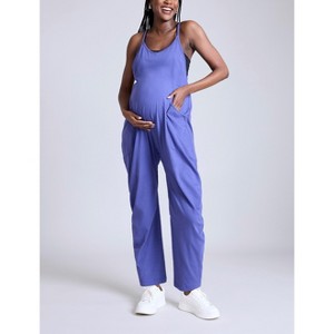 Women's Sleeveless Relaxed Fit Maternity Jumpsuit | Motherhood Maternity - 1 of 4