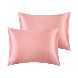 Unique Bargains Satin Hair and Skin Breathable Envelope Closure Pillowcase 2 Pcs - 1 of 4