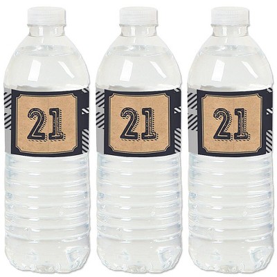 Big Dot of Happiness Finally 21 - 21st Birthday Party Water Bottle Sticker Labels - Set of 20