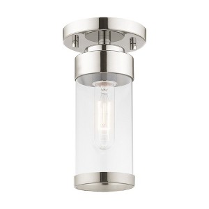 Livex Lighting Hillcrest 1 - Light Flush Mount in  Polished Chrome - 1 of 4