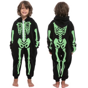Joyfy Halloween Skeleton Jumpsuit, Family Skeleton Pajamas for Family, Couples, Kid, Men, Women Halloween Party (Glow in the Dark) - 1 of 4