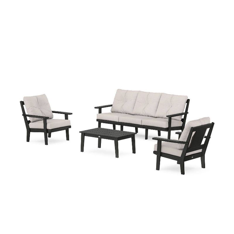 POLYWOOD 4pc Prairie Deep Seating with Sofa Outdoor Patio Conversation Set, 1 of 3