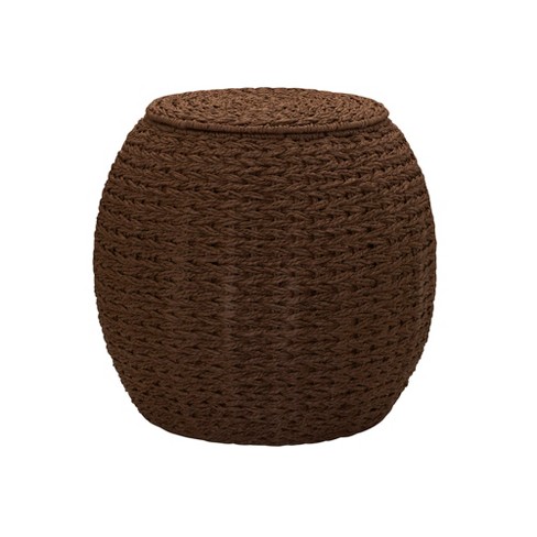 Handwoven Paper Rope Barrel Wicker Storage Basket Side Table Target