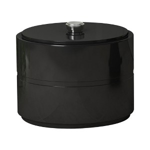 Shiny Resin Finish Loft Cotton Swab/Container Black - Nu Steel - 1 of 4