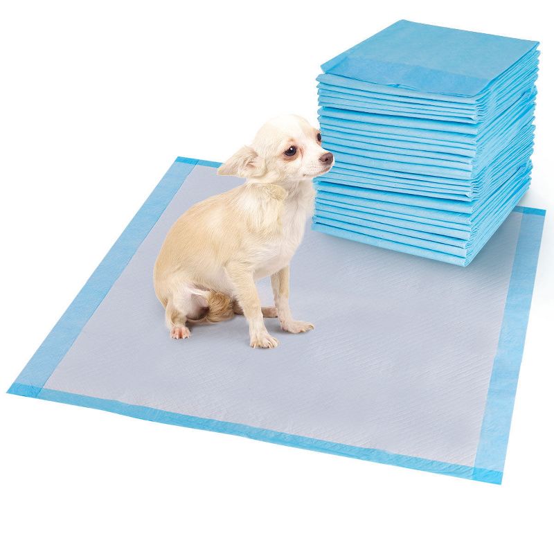 Costway 150 PCS Puppy Pet Pads Dog Cat Wee Pee Piddle Pad Training Underpads (30'' x 30''), 1 of 9