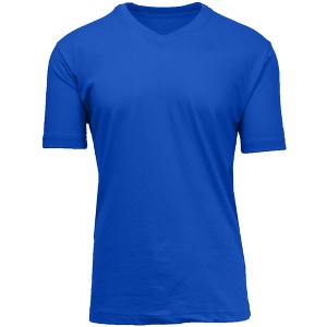 Blue Ice Men's Short Sleeve V-Neck Modern Fit Cotton Blend Classic Tee - 1 of 2