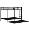 TIRAMISUBEST Metal Bunk Bed with Trundle and Slats Support, Metal Frame Bunk Bedframe with 2 Bulit-in Ladders and Guardrail - 4 of 4