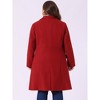 Agnes Orinda Women's Plus Size Winter Notched Lapel Double Breasted Pockets Long Overcoats - 4 of 4