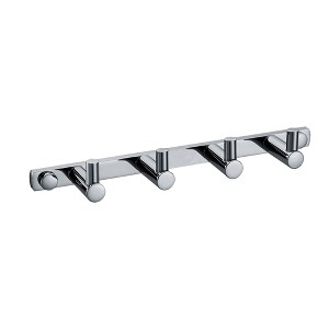 ALFI AB9528 Polished Chrome Wall Mounted 4 Prong Robe / Towel Hook Bathroom Accessory - 1 of 4
