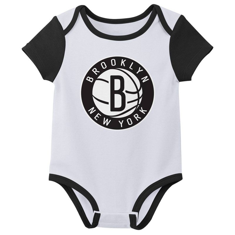 NBA Brooklyn Nets Infant Boys&#39; 3pk Bodysuit Set, 3 of 5
