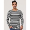 Lars Amadeus Men's Casual Striped Crew Neck Long Sleeve Pullover T-Shirt - 2 of 4