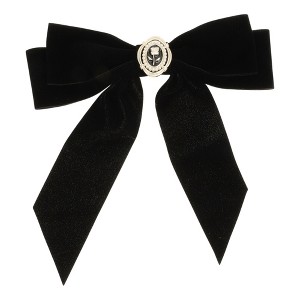 Unique Bargains Stylish Floral Bows Hair Clips Black 1 Pc - 1 of 4
