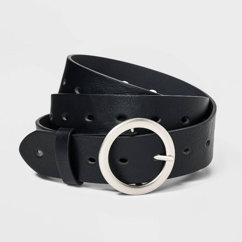 Women's Leather Belt - Ava & Viv™ Black, 1 of 4