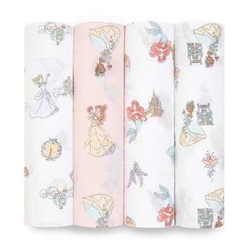 aden + anais Essentials Disney Princess Swaddle Reversible Blankets - 4pk