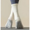 Anna-Kaci Women's 2-Pack Grip Toe Socks with Non-Slip Soles and Ribbed Knit in Neutral Tones for Yoga and Studio Classes - 3 of 4