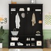 NicBex 60 inch Hall Tree for Hallway,Coat Rack with Metal Hooks and Storage Space,Entryway Furniture for Hallway,Living Room,Bedroom,White/Black - 2 of 4