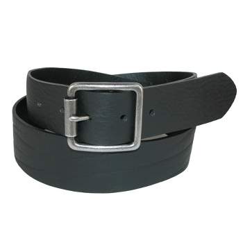 The British Belt Company Men's Ravens Italian Leather Center Bar Buckle Belt