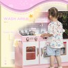 Whisen Kids Kitchen Playset Pretend Play Toy Kitchen with Play Phone, Chalkboard, Towel Rack, Gift for Kids 3-8 Years - Pink - 4 of 4